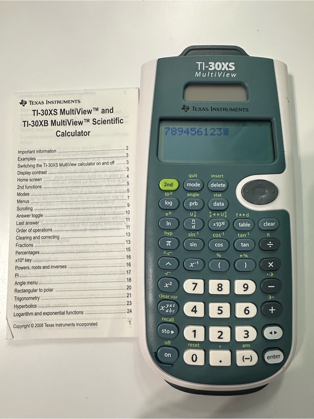 Texas Instruments TI-30XS MultiView Scientific Calculator - WORKING